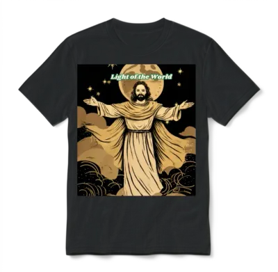 Light of the World Jesus Illustration Unisex T-Shirt - Black