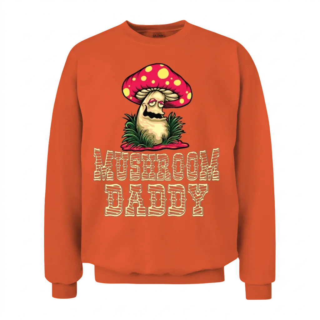 Retro Mushroom Daddy Dad Unisex Sweatshirt - Orange