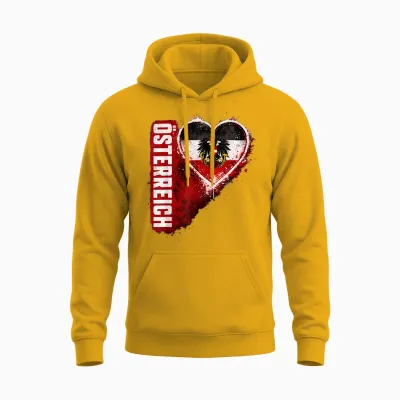 österreich Trikot Kinder Austria Herren Damen Austria Flagge Unisex Hoodie - Gold