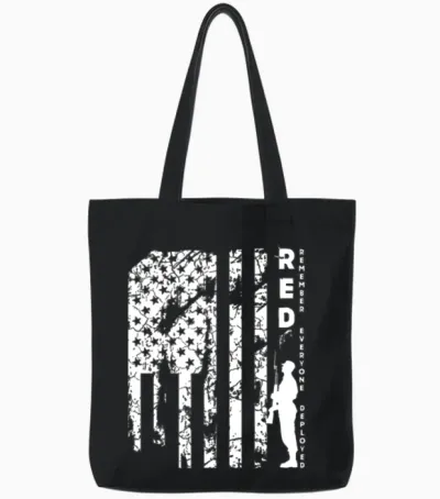 Deployed Red Friday Tote Bags - Black