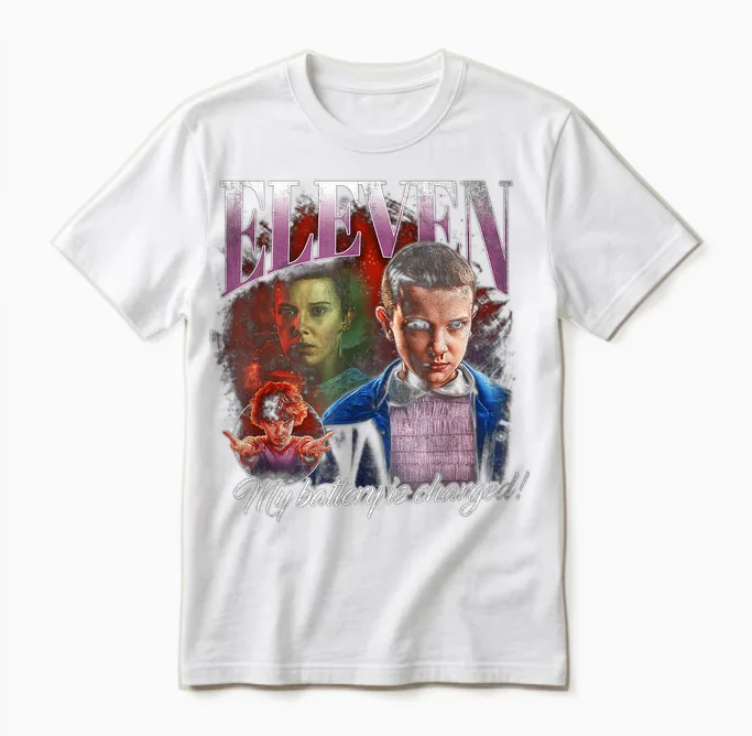 Stranger Things Eleven Homage Unisex T-Shirt in White