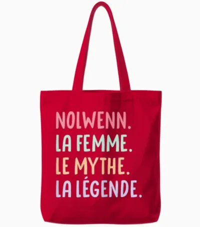 Wife Girlfriend Humour Gift Personalized Name Nolwenn T-Shirt, Black, Female X-Small Tote Bags - Red