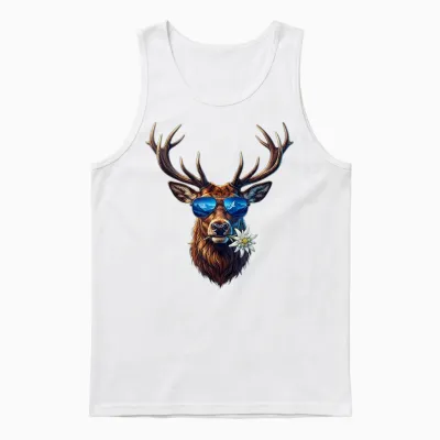 Trachtenshirt Passend Für Oktoberfest T-Shirt Herren Hirsch Unisex Tank Top - White