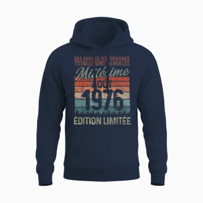 50 Ans Anniversaire Homme Millésime Fabriqué En Août 1976 Unisex Hoodie - Navy