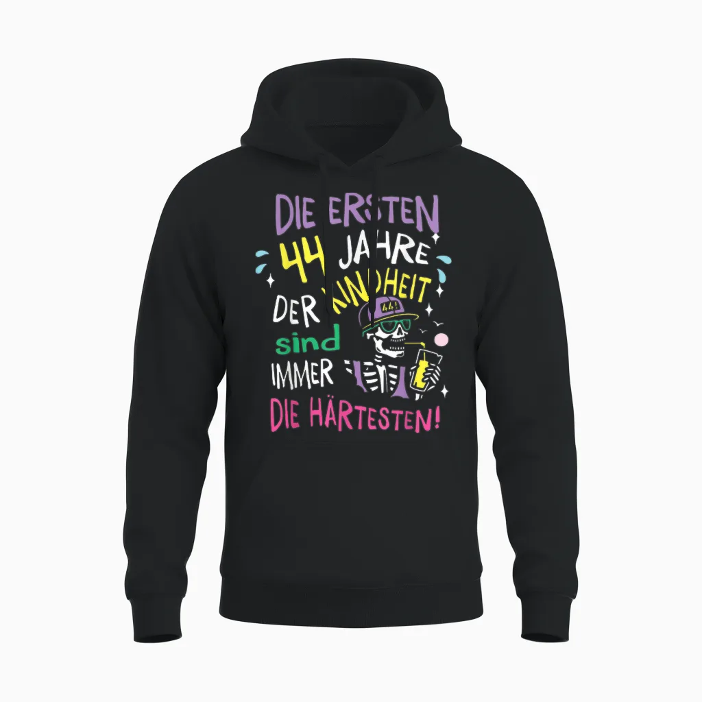 Geschenk 44 Jahre Kindheit 44. Geburtstag Mann Frau Lustig Unisex Hoodie in Black