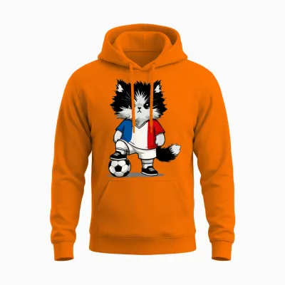 French Flag Men Women Children France Unisex Hoodie - Safety Orange