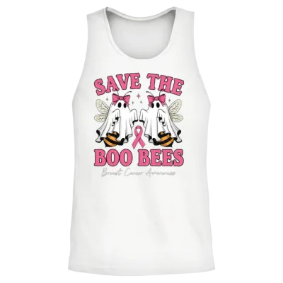 Save the Boo Bees Breast Cancer Awareness Unisex Tank Top - White