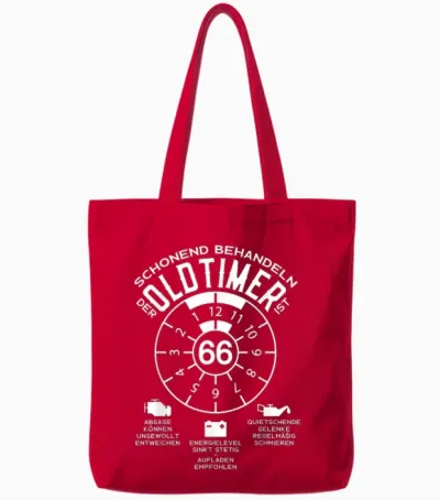 66 Jahre Schonend Treatment Oldtimer 66. Geburtstag T-Shirt, Black Tote Bags - Red