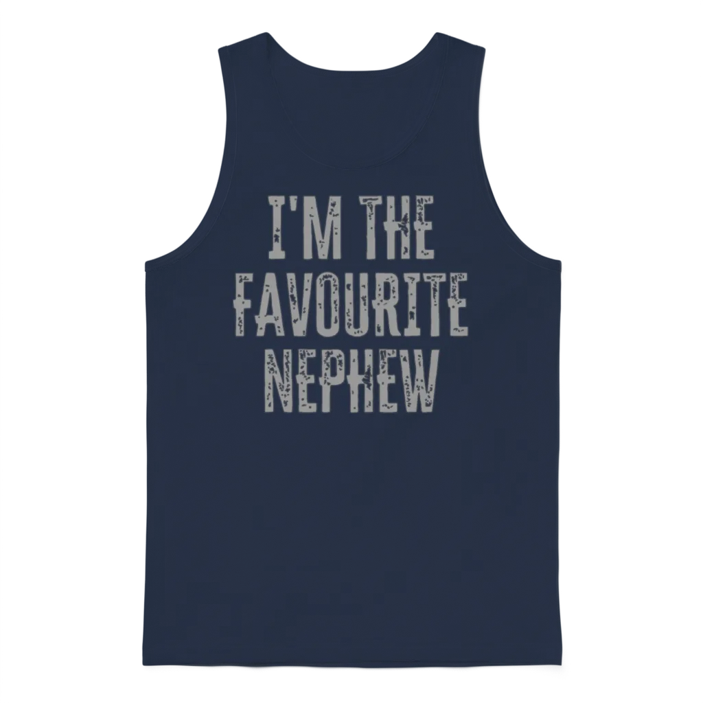 I'm the Favourite Nephew Funny Siblings Family Mat Unisex Tank Top - Navy