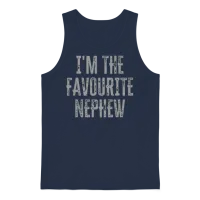 I'm the Favourite Nephew Funny Siblings Family Mat Unisex Tank Top - Navy – 1