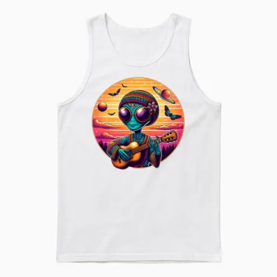 Hippie Alien Unisex Tank Top - White
