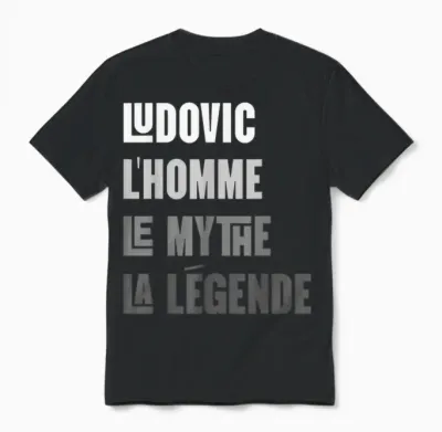 Ludovic Men's Myth Legend Custom Gift Ludovic Unisex T-Shirt - Black
