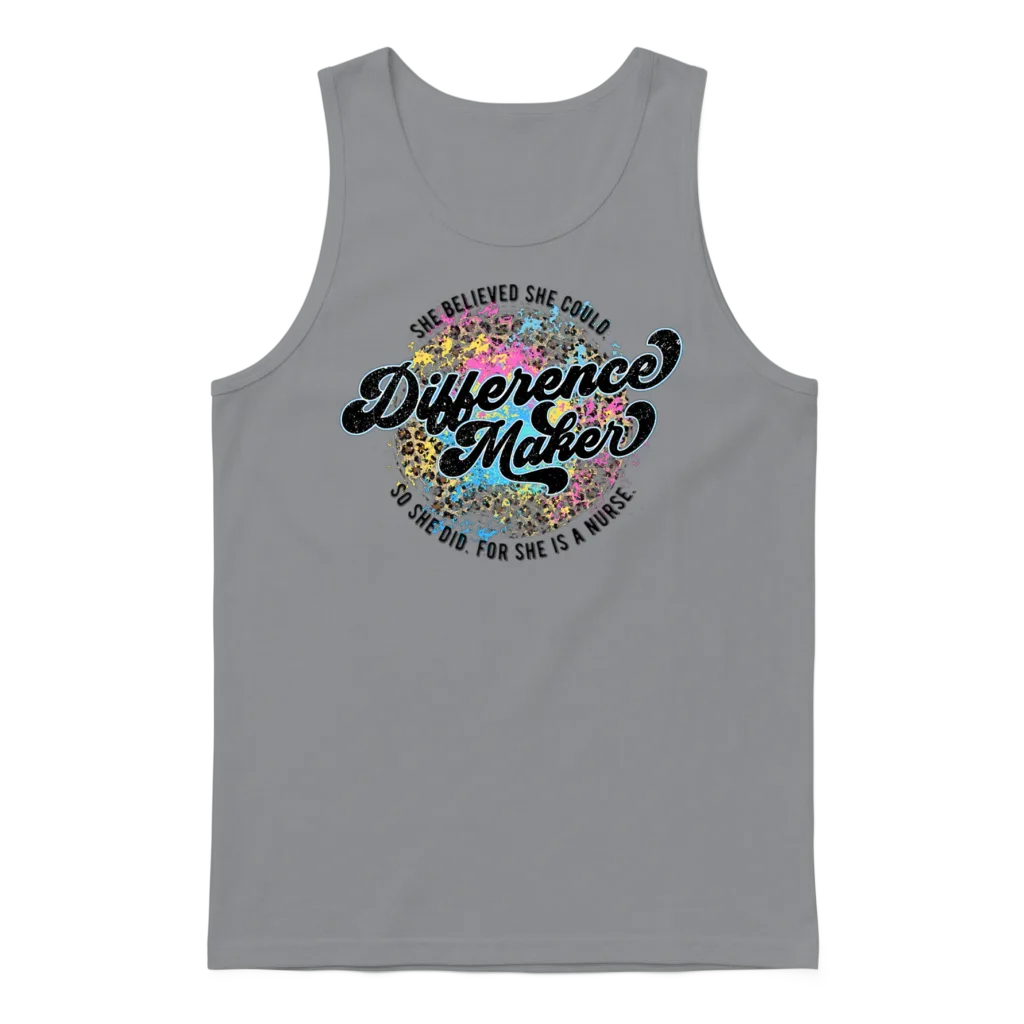 Retro Leopard Nurse โ Nurses Unisex Tank Top - Sport Grey