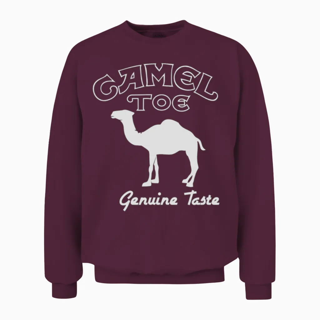 Camel Toe Cigarette Unisex Sweatshirt in Maroon