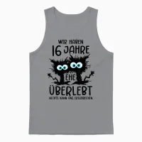 16 Jahre Verheiratet Saphirhochzeit Ehemann 16 Hochzeitstag Unisex Tank Top in Sport Grey - 1