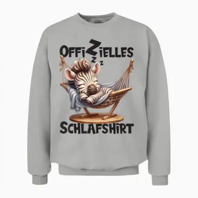 Langschläfer Geschenkidee Spruch Herren Damen Offizielles Schlafshirt Zebra Mit Tier Lustig Tiermotiv Unisex Sweatshirt - Ash