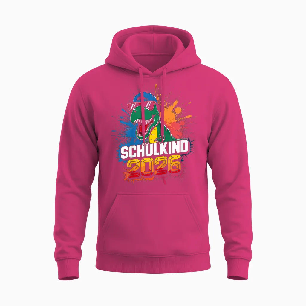Kinder Schulkind 2026 Einschulung Erster Tag Schulstart Grundschule Unisex Hoodie in Heliconia