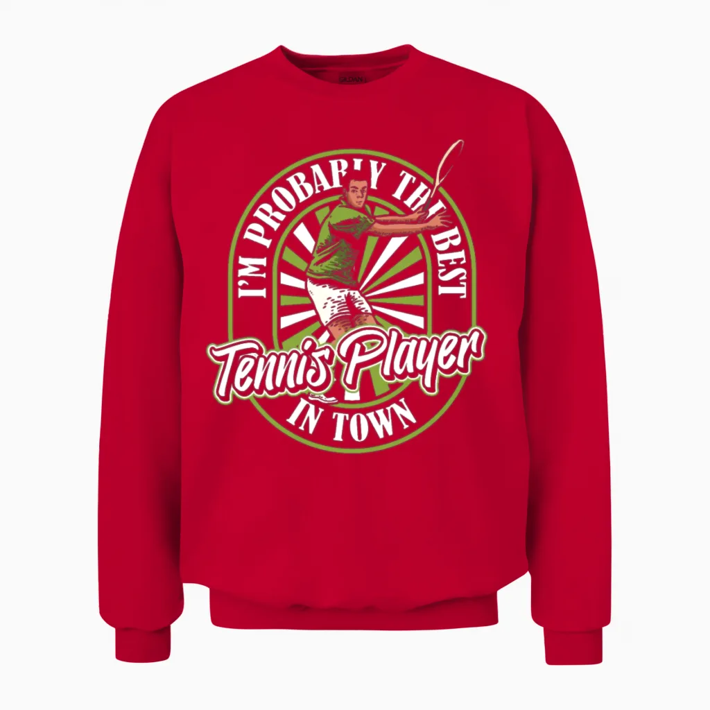 Tennis Funny Unisex Sweatshirt in Red