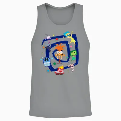 Disney and Pixar's Inside Out 2 Emotional Spiral Anxiety T-Shirt, Black, S Unisex Tank Top - Sport Grey