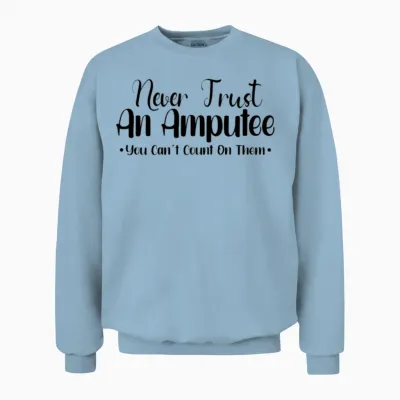 Handicapped Wheelchair Cyborg Leg Arm Amputee Unisex Sweatshirt - Light Blue
