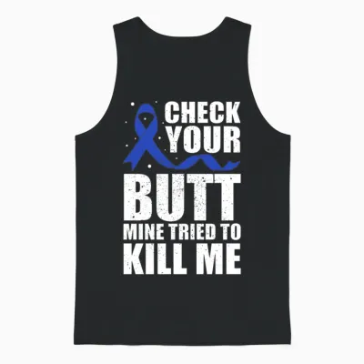 Funny Colon Cancer Awareness Unisex Tank Top - Black