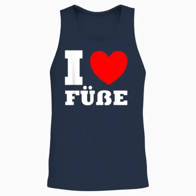 Ich Liebe Füße Unisex Tank Top - Navy