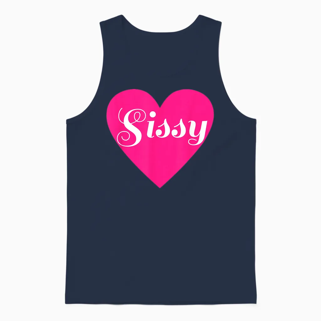 Sissy Love Femdom Femboy Maid in Herzform Unisex Tank Top in Navy