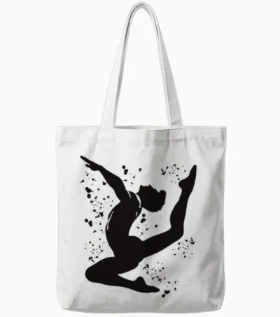 Gymnast Floor Artistic Gymnastics Tote Bags - White