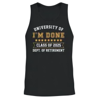 University of I'm Done Teacher Funny Retirement Unisex Tank Top - Black – 2