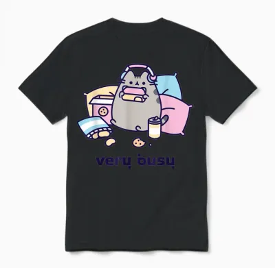 Pusheen Very Busy Gaming Unisex T-Shirt - Black
