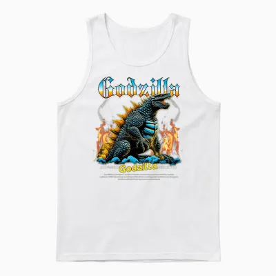 Godzilla Japanese Monster Unisex Tank Top - White