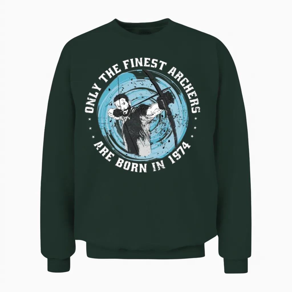 Archer Born in 1974 Vintage Birthday Arrow-Sports Unisex Sweatshirt - Forest