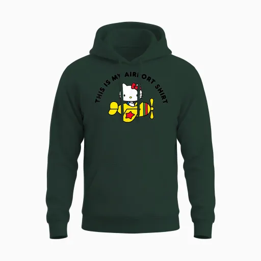 Hello Kitty This Is My Airport Unisex Hoodie - Forest