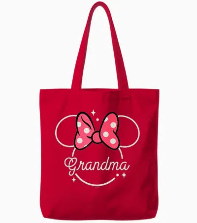 Disney Minnie Mouse Grandma Head Icon Magic Mother’s Day Tote Bags - Red