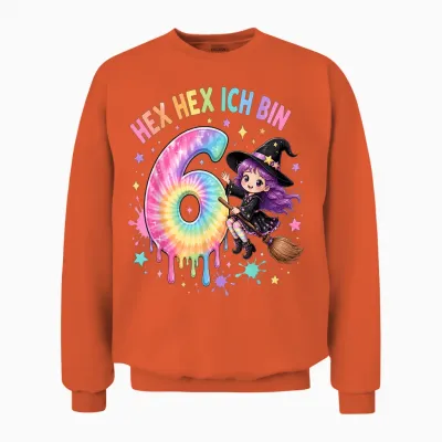 Hex Ich Bin 6 Hexen Geburtstag Geschenke Für Mädchen Unisex Sweatshirt - Orange