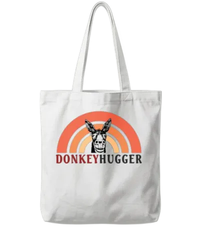 Donkey Hugger Donkeyhugger Funny Tote Bags - White