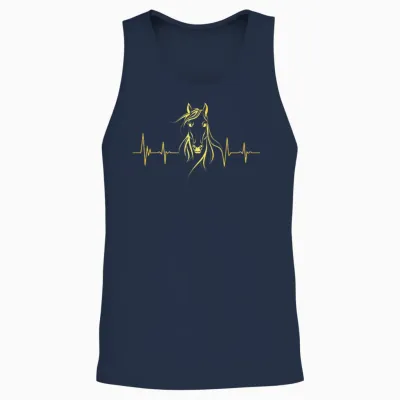 Cheval Battement De Cœur Pour Hommes, Garçons, Femmes, équitation Vintage Unisex Tank Top - Navy