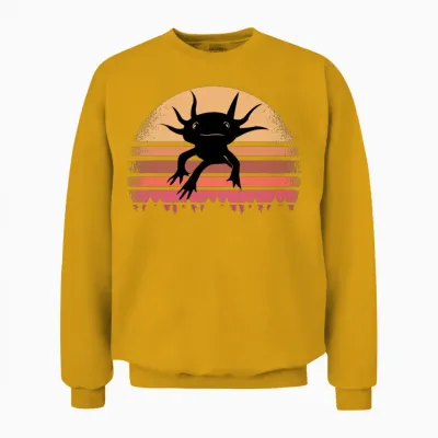 Retro Axolotl Unisex Sweatshirt - Gold