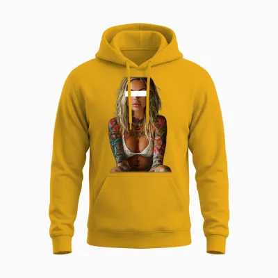 Vintage Sexy Girl Unisex Hoodie - Gold