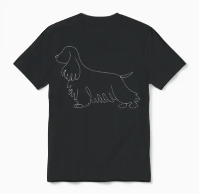 Cocker Spaniel Minimalismus Unisex T-Shirt - Black