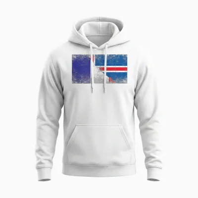 Flags France and Iceland - French Icelandic T-Shirt, Black, S Unisex Hoodie - White