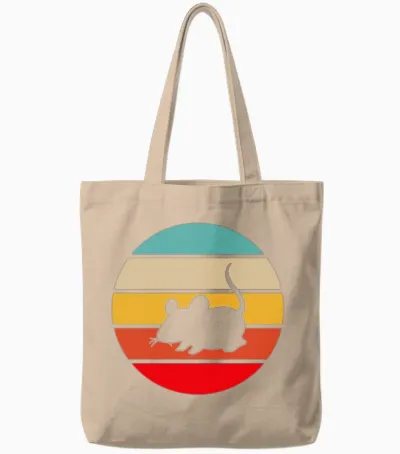 Mouse Retro Tote Bags - Natural