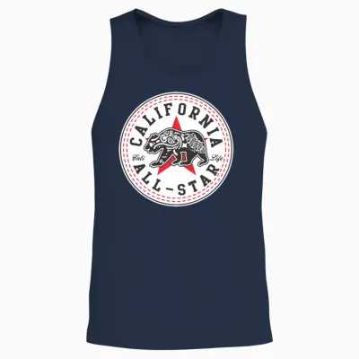 California Converse Black and Red Unisex Tank Top - Navy