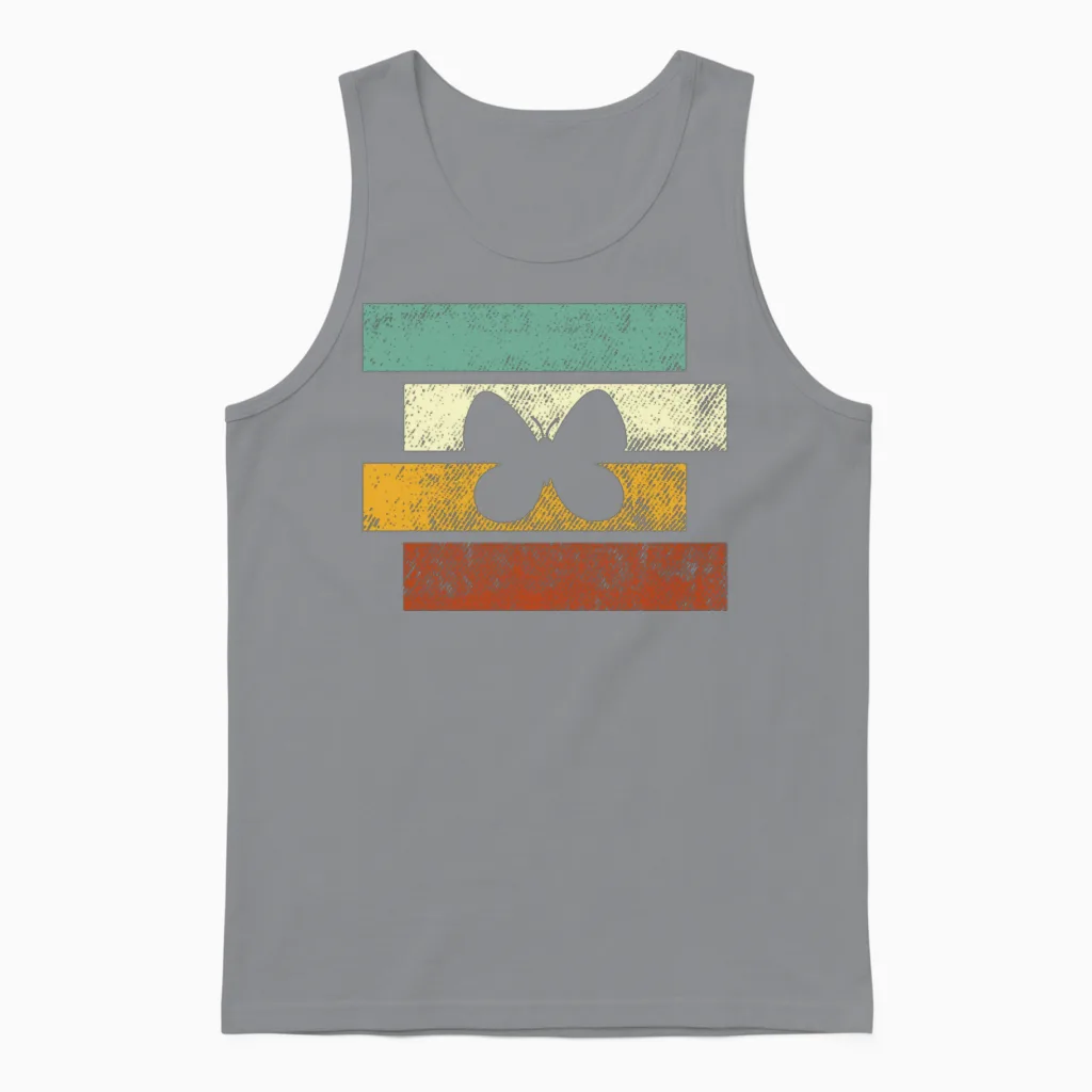Butterfly Retro Unisex Tank Top in Sport Grey