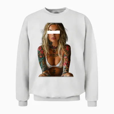 Vintage Sexy Girl Unisex Sweatshirt - White