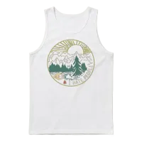 I Hate People Camping Hiking Unisex Tank Top - White – 1
