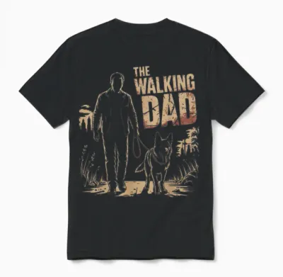 Herren the Walking Dad Für Vatertag Gassi Gehen Und Hunde Papa Unisex T-Shirt - Black