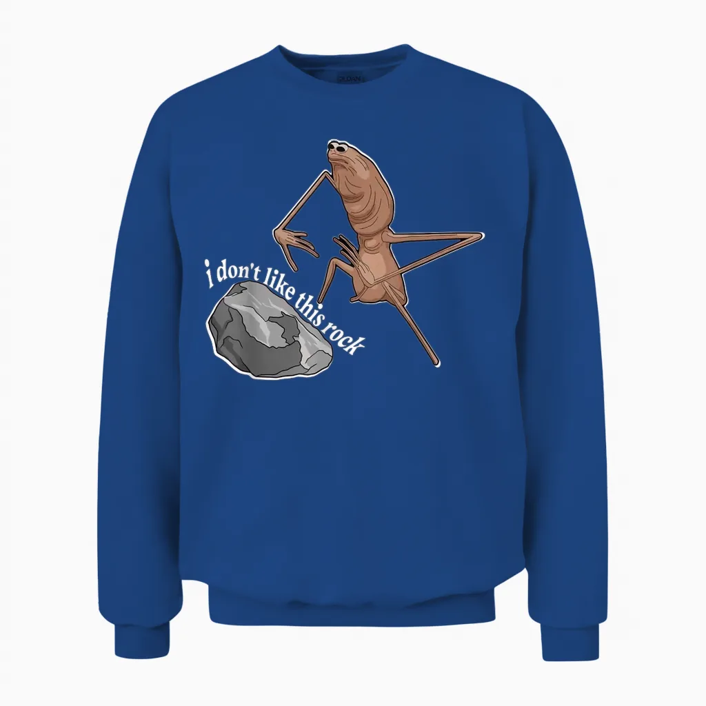 Marcus the Worm I Don't Like This Rock Unisex Sweatshirt in Royal