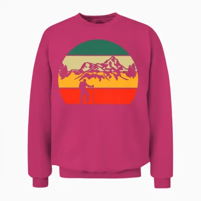 Retro Nature Hiking Unisex Sweatshirt - Heliconia