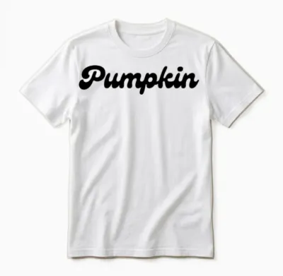 Pumpkin Retro Style Letters Unisex T-Shirt - White